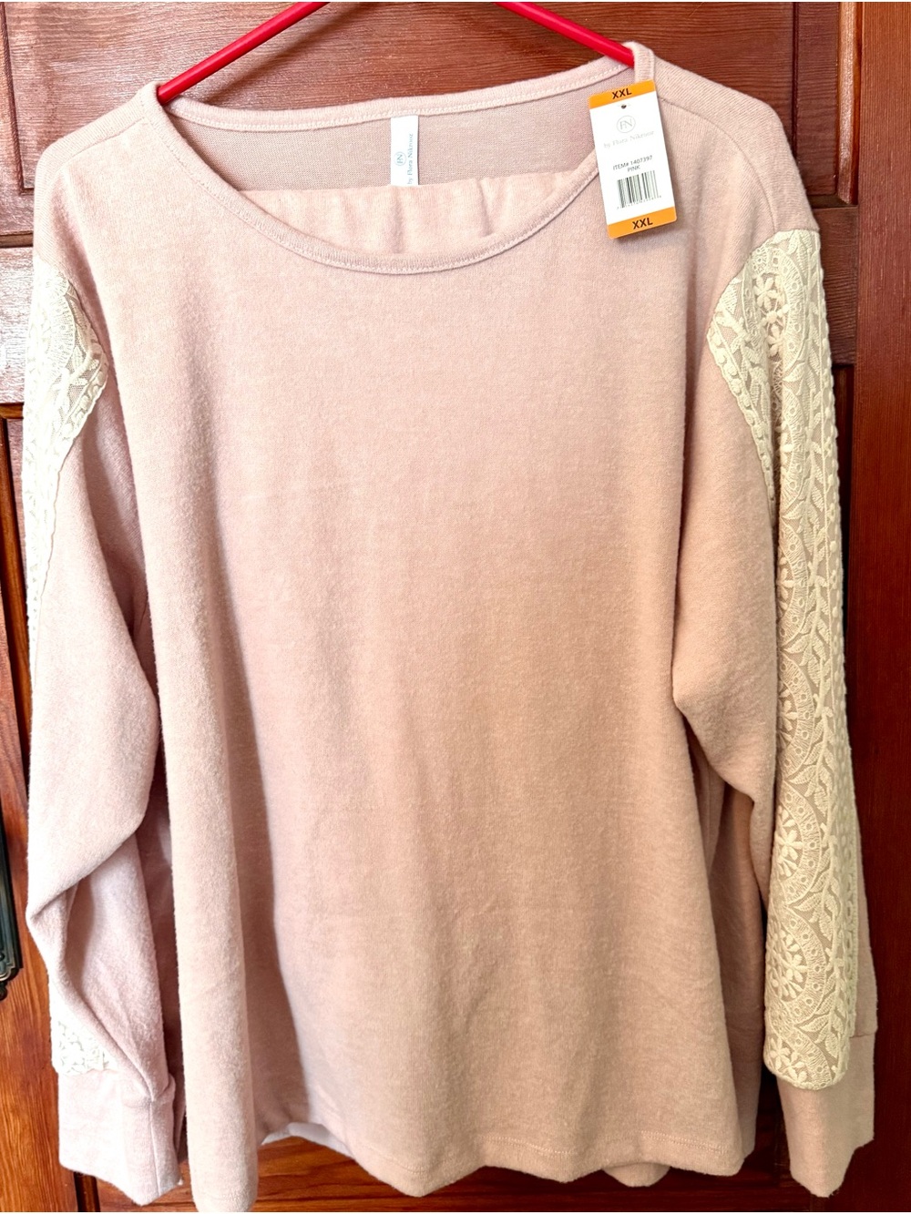 Flora Nikrooz Dusty Rose Knit Pullover & Matching Pants Lace accents
